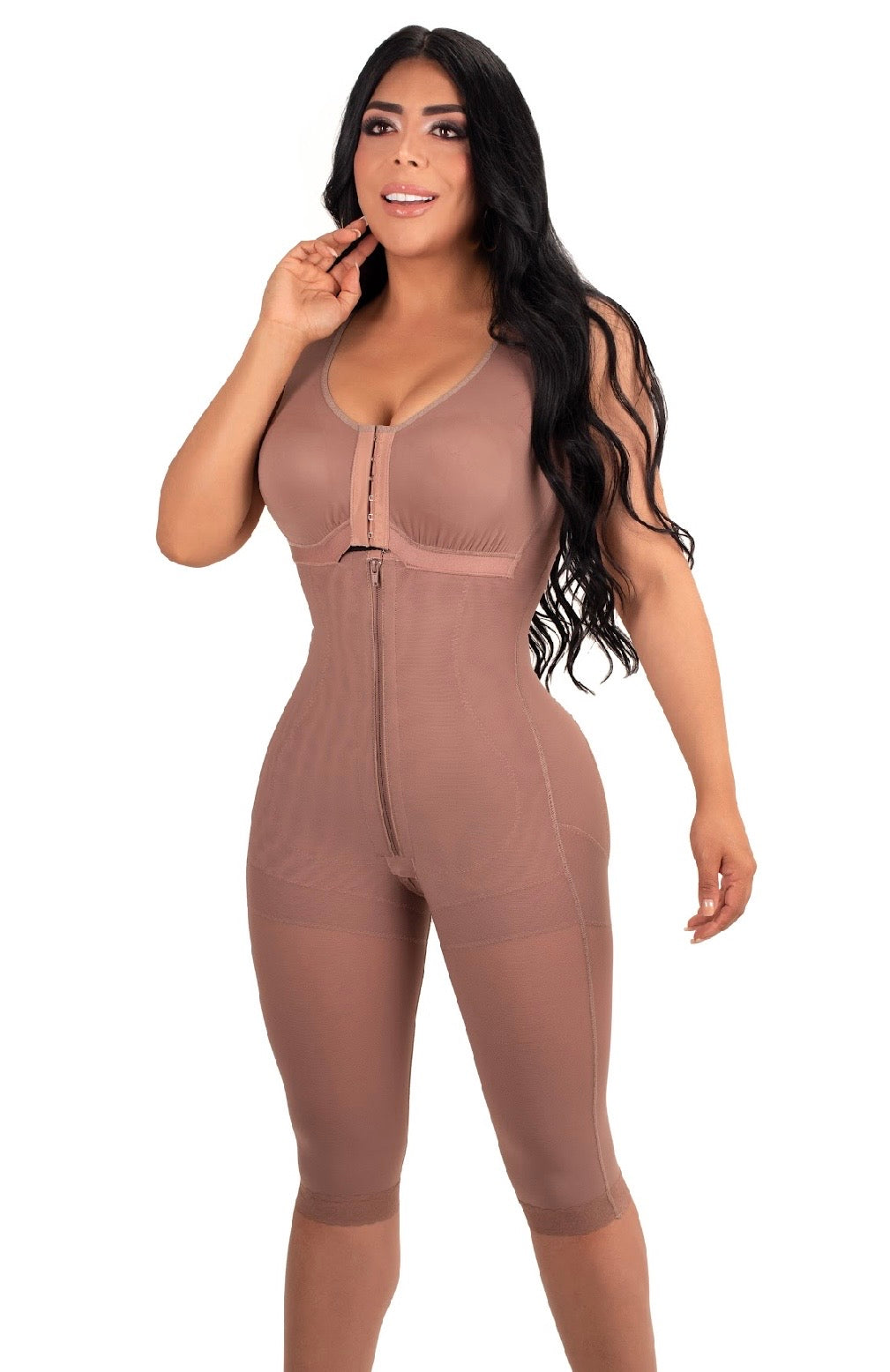 Women’s Shapewear Bodysuit with Front Zipper, Full Body Compression, Tummy Control and Waist Shaping